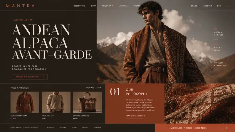 Luxury Brutalist Fashion Landing Page UIs