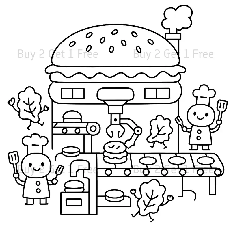 Cute Factory Coloring Books