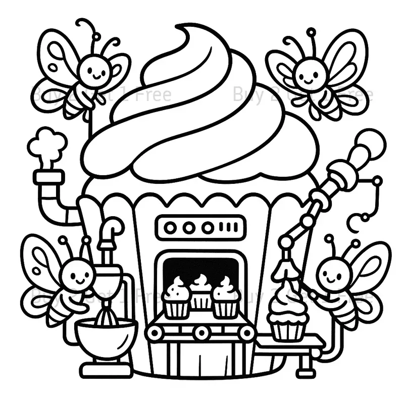 Cute Factory Coloring Books