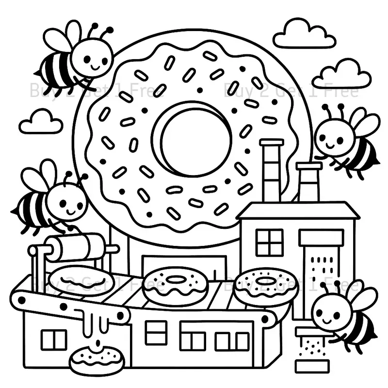 Cute Factory Coloring Books