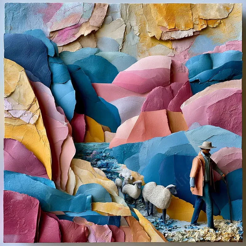 Layered Paper Collage Scenes