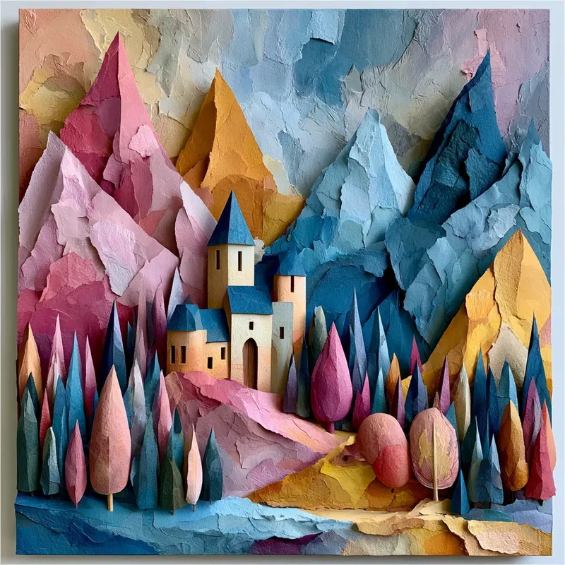 Layered Paper Collage Scenes