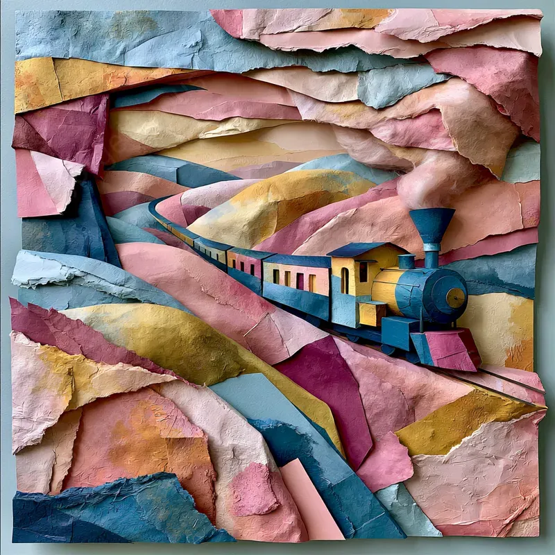 Layered Paper Collage Scenes