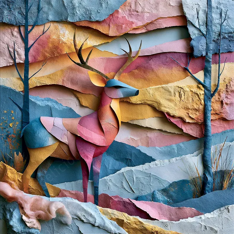 Layered Paper Collage Scenes