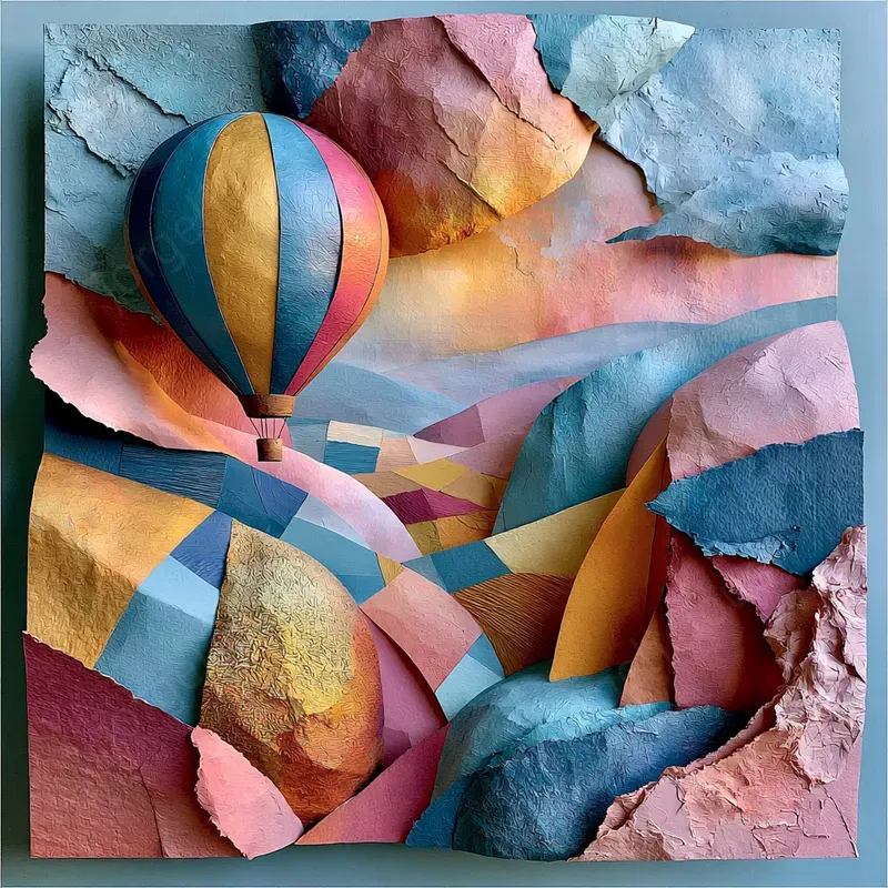 Layered Paper Collage Scenes