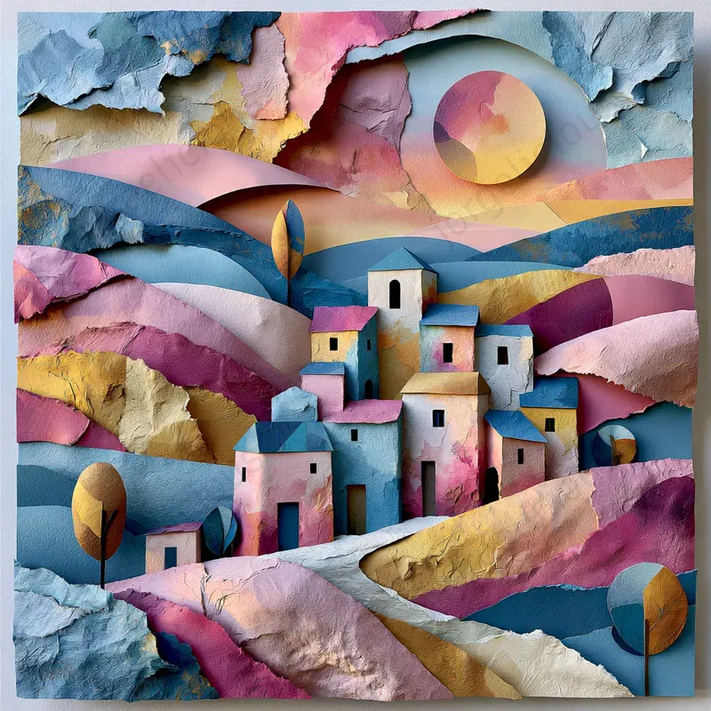 Layered Paper Collage Scenes
