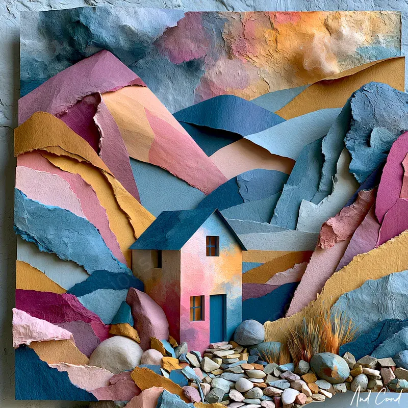 Layered Paper Collage Scenes