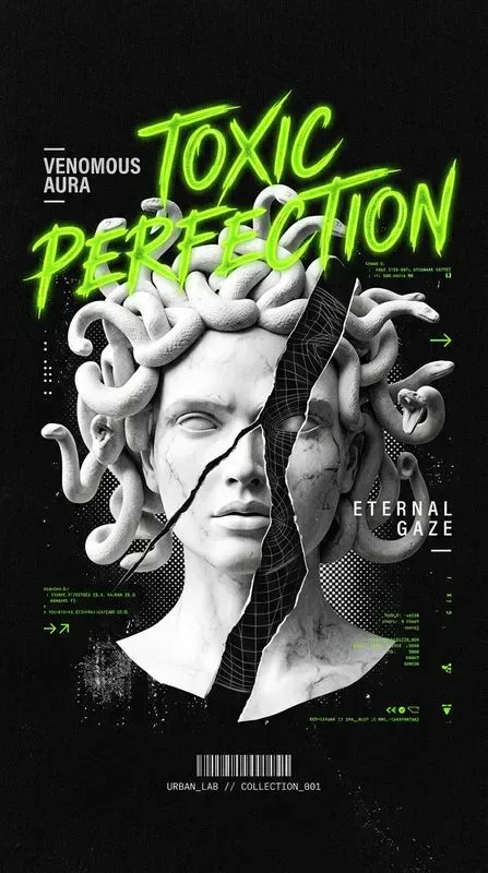 Urban Glitch Statue Streetwear Tshirts