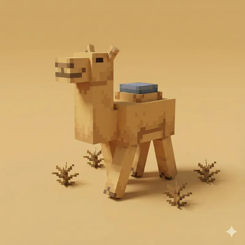 3D Voxel Baby Animals In Minecraft Style