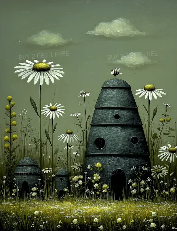 Whimsical Golden Meadow Folk Creatures