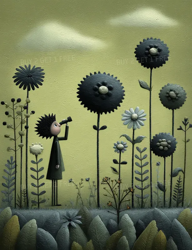 Whimsical Golden Meadow Folk Creatures