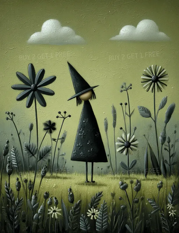 Whimsical Golden Meadow Folk Creatures