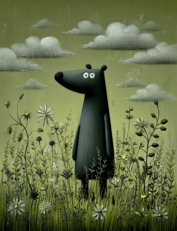 Whimsical Golden Meadow Folk Creatures