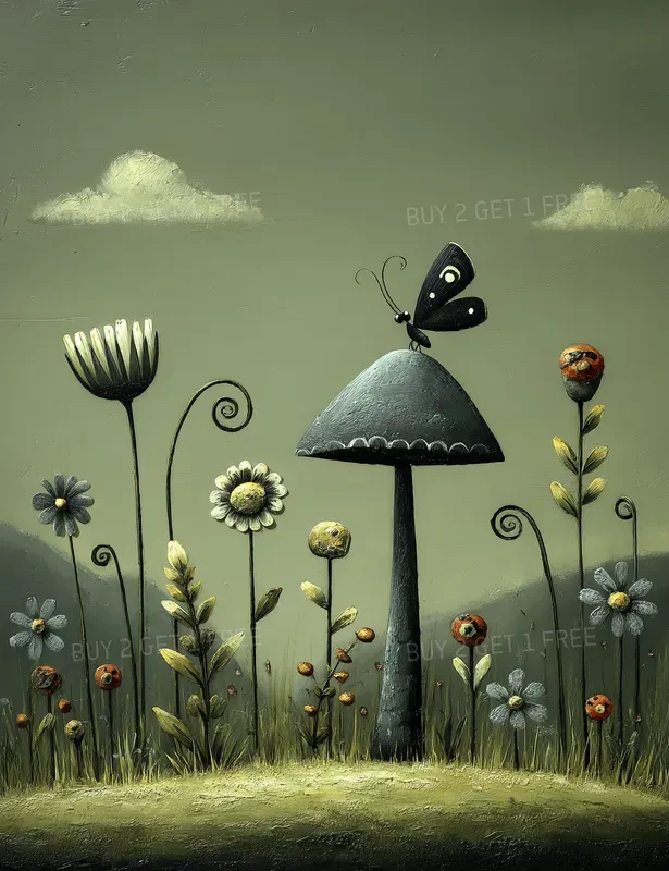 Whimsical Golden Meadow Folk Creatures