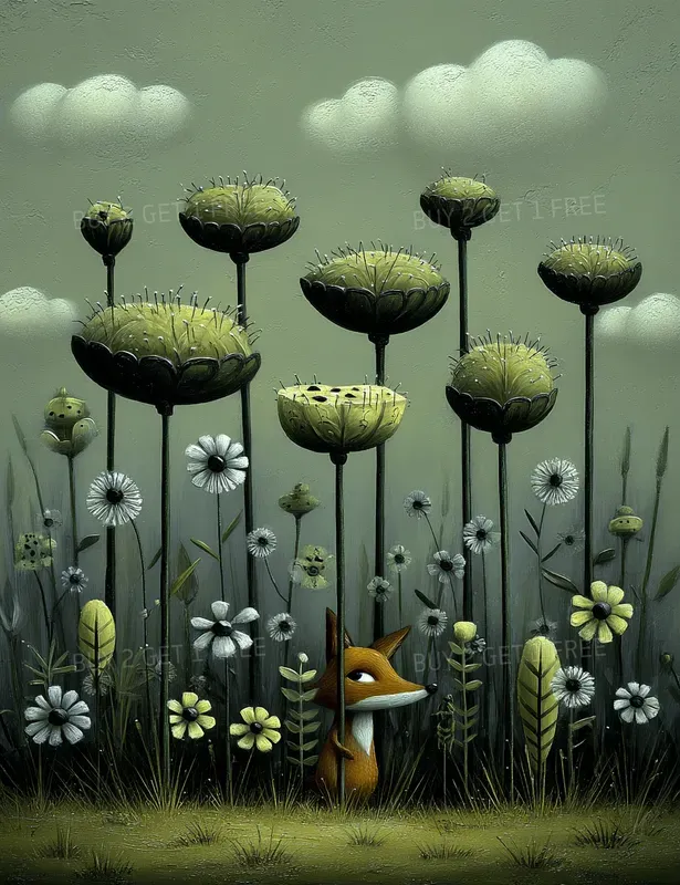 Whimsical Golden Meadow Folk Creatures