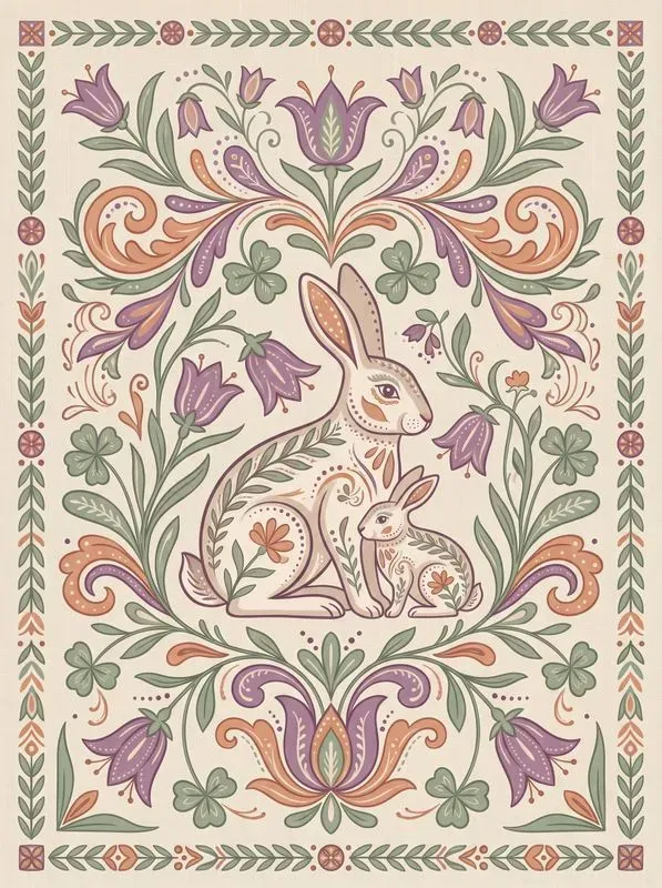 Nordic Folk Art Animal Illustrations
