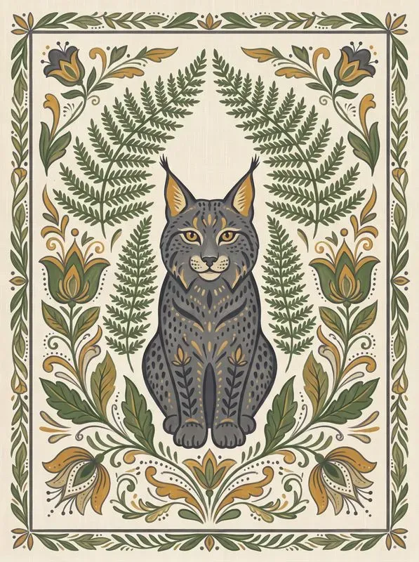 Nordic Folk Art Animal Illustrations