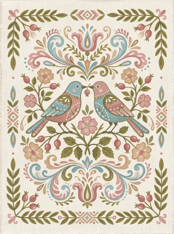 Nordic Folk Art Animal Illustrations