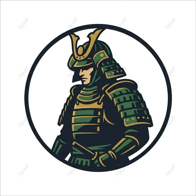 Minimalist Samurai Circular Icons