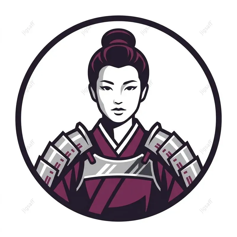Minimalist Samurai Circular Icons