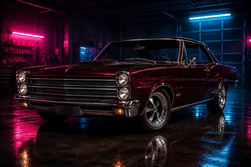 Retro Muscle Car Neon Garage Posters