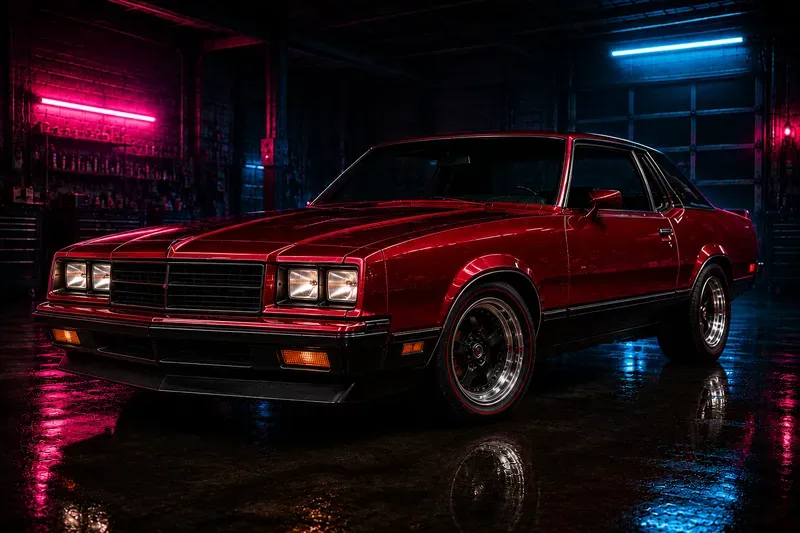 Retro Muscle Car Neon Garage Posters