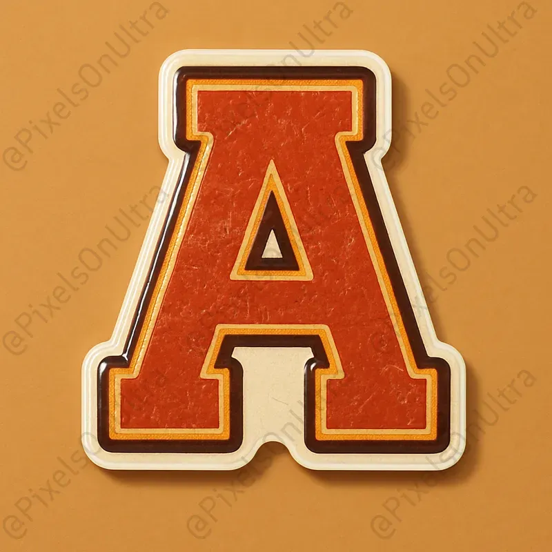 Retro Varsity Glossy Sticker Symbols