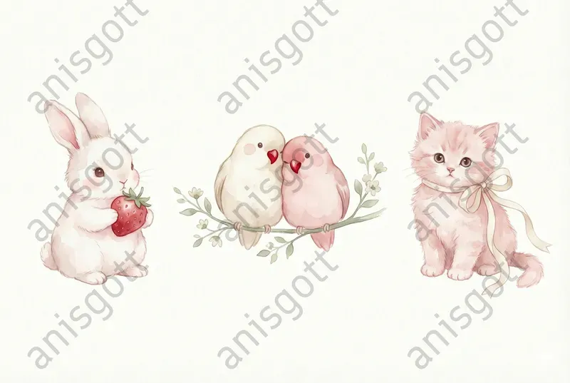 Coquette Strawberries Cream Clipart Sets