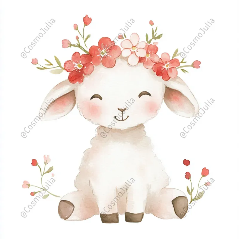 Cherry Nursery Watercolor Clipart