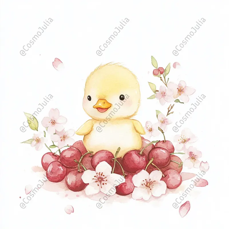 Cherry Nursery Watercolor Clipart