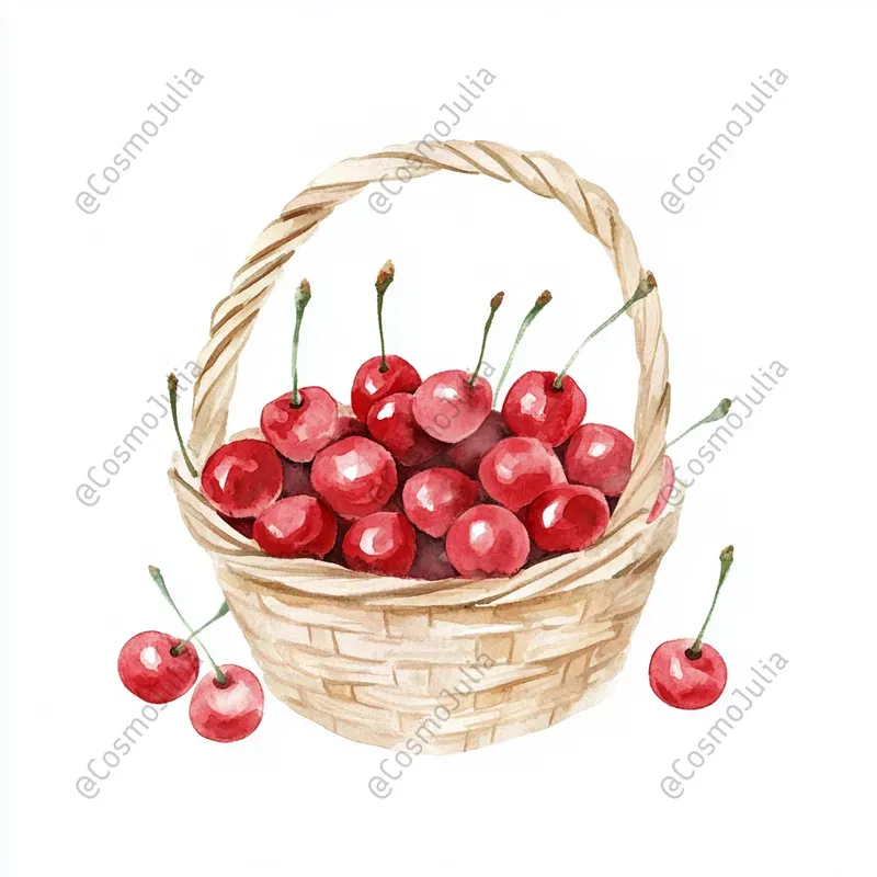 Cherry Nursery Watercolor Clipart