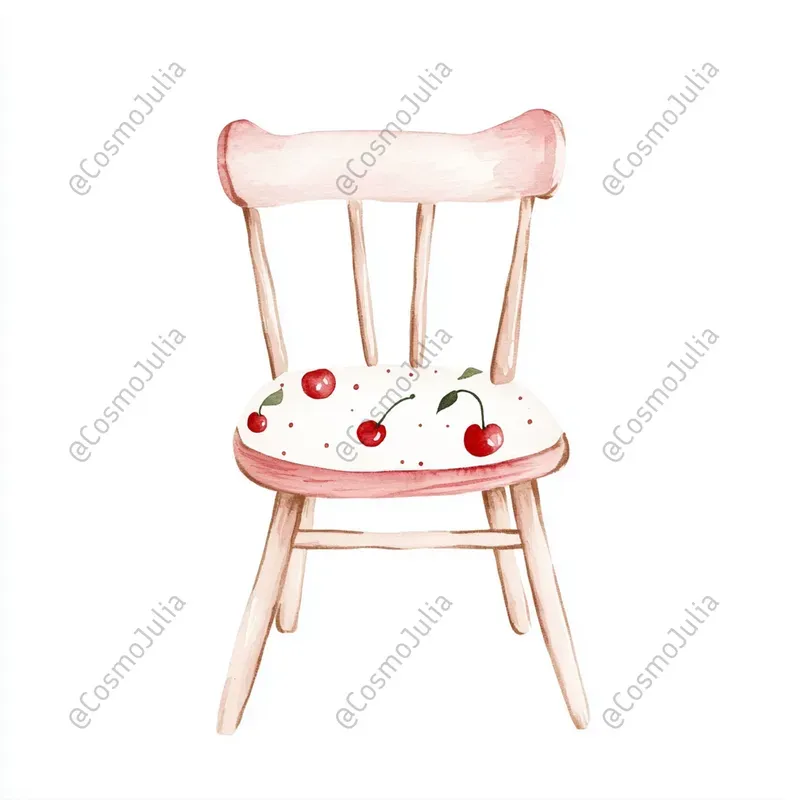 Cherry Nursery Watercolor Clipart