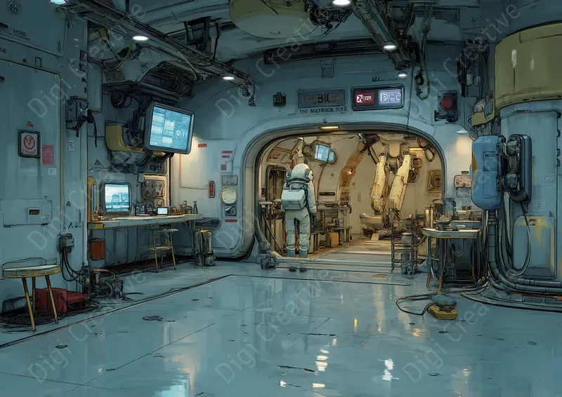 Futuristic Space Station Scifi Interiors
