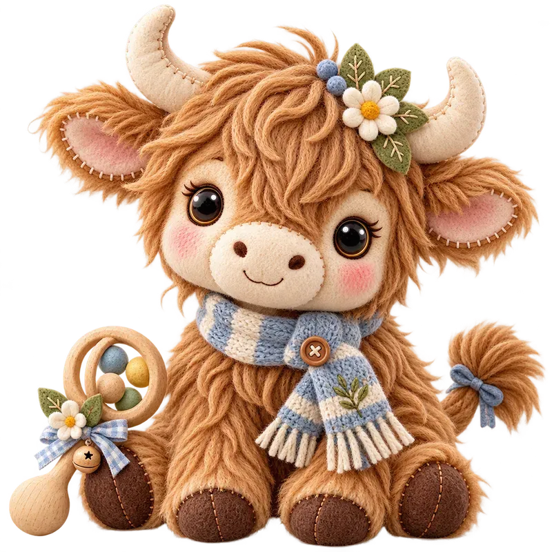 Cute Stitched Doll Baby Shower Cliparts