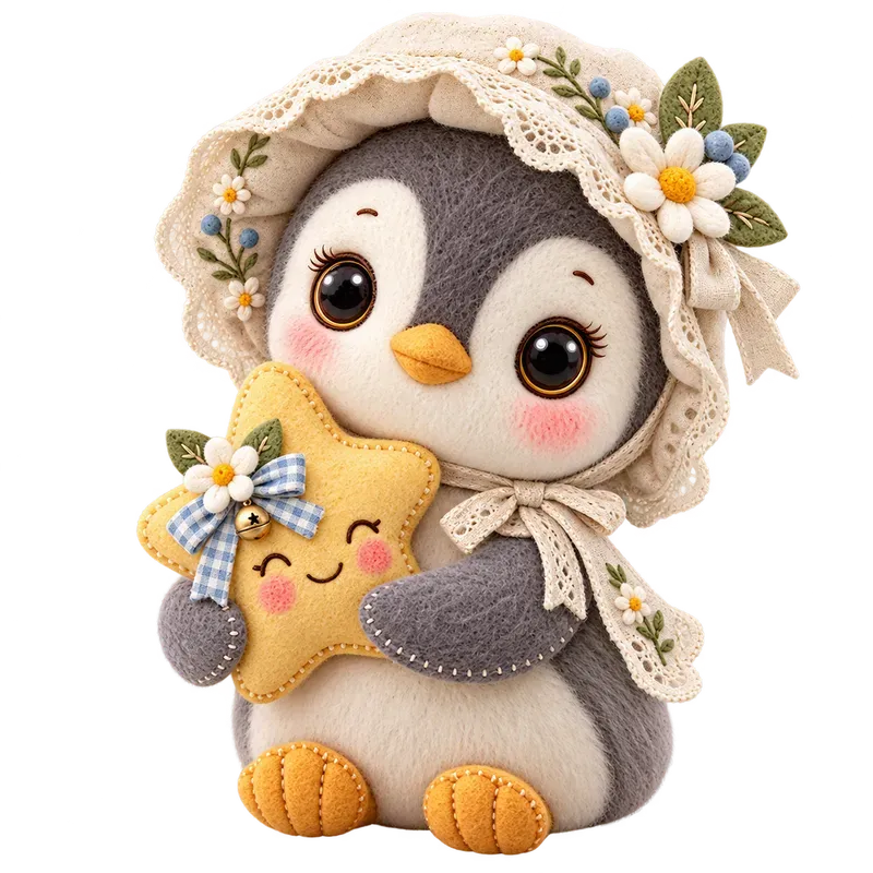 Cute Stitched Doll Baby Shower Cliparts