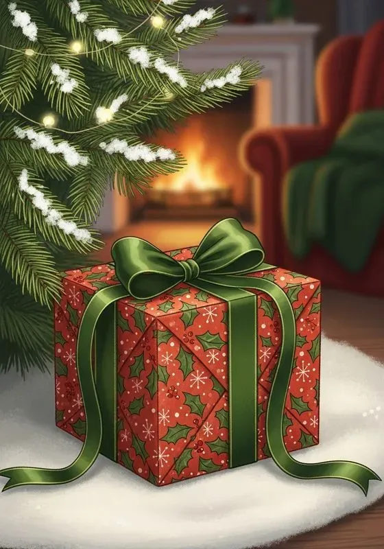 Cozy Storybook Christmas Card Art