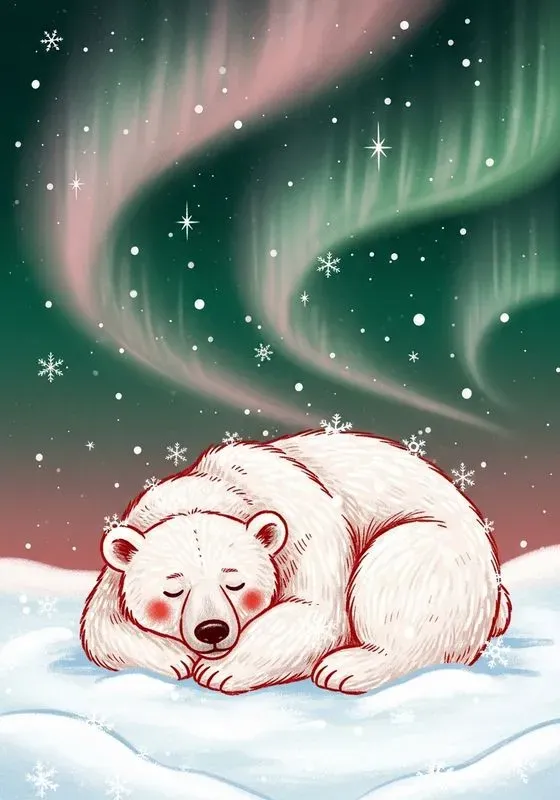 Cozy Storybook Christmas Card Art