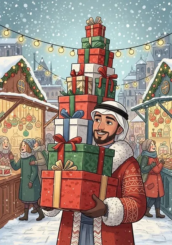 Cozy Storybook Christmas Card Art