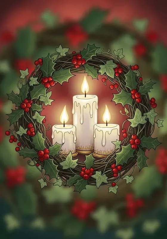 Cozy Storybook Christmas Card Art