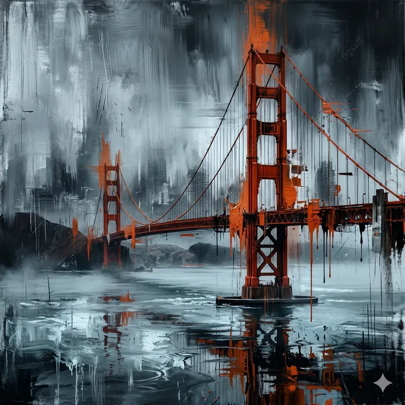 Abstract Smeared Cityscape Art