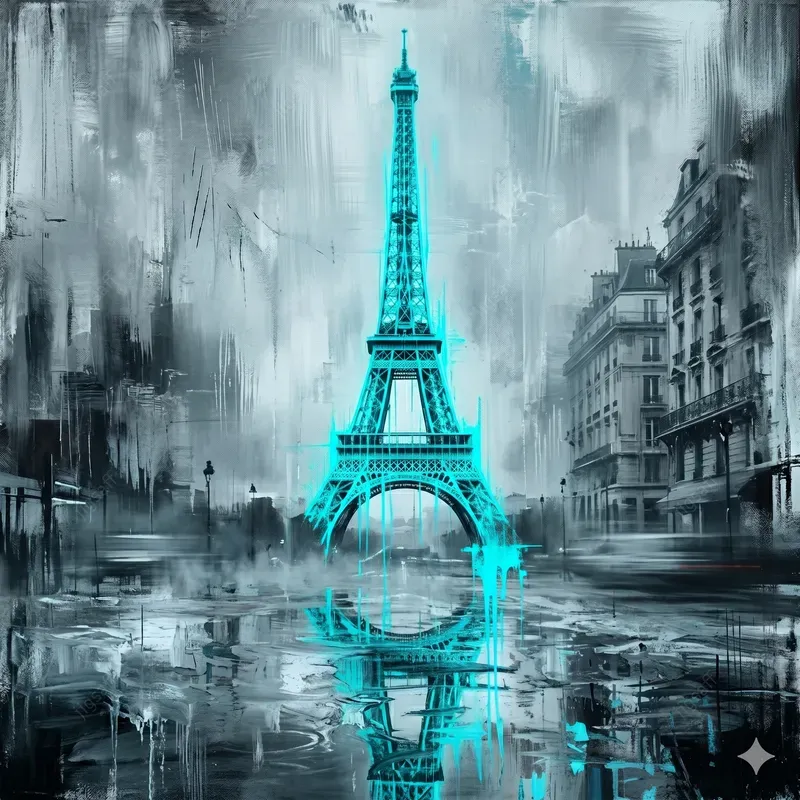 Abstract Smeared Cityscape Art