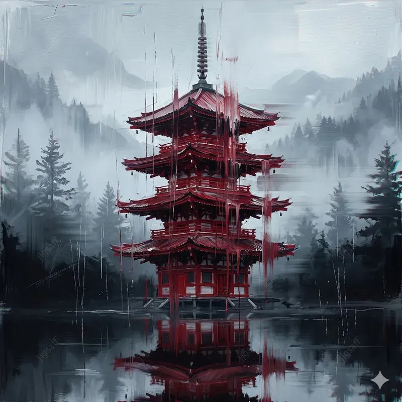 Abstract Smeared Cityscape Art