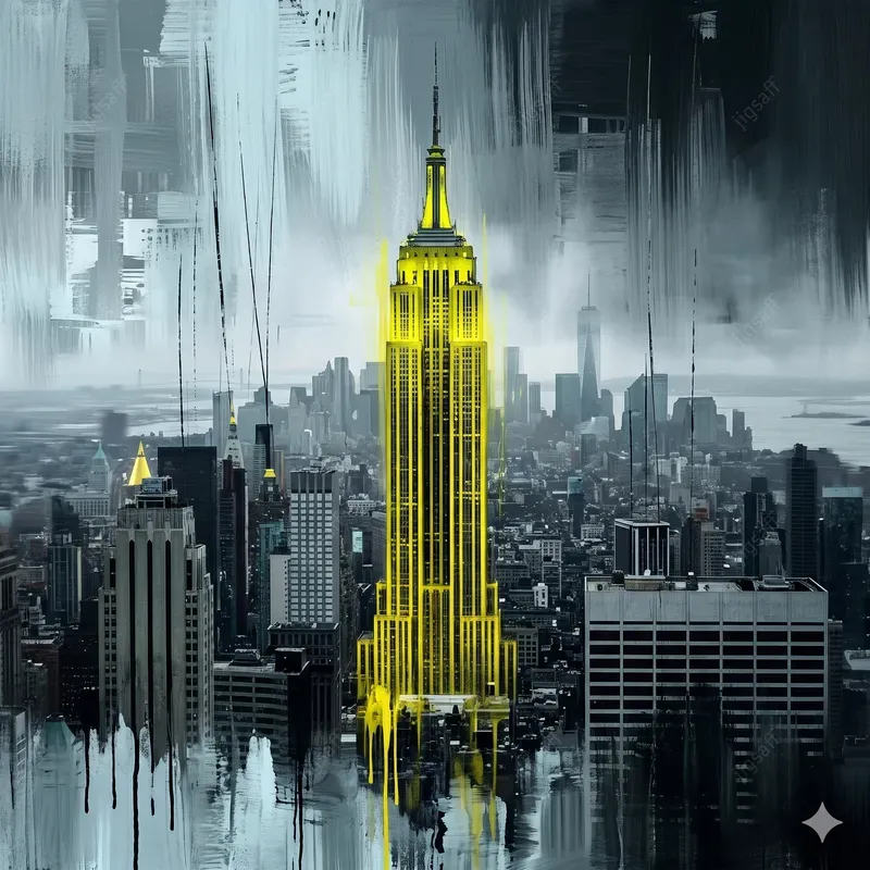 Abstract Smeared Cityscape Art