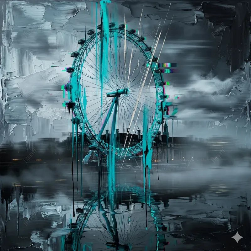 Abstract Smeared Cityscape Art