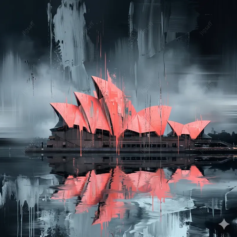 Abstract Smeared Cityscape Art