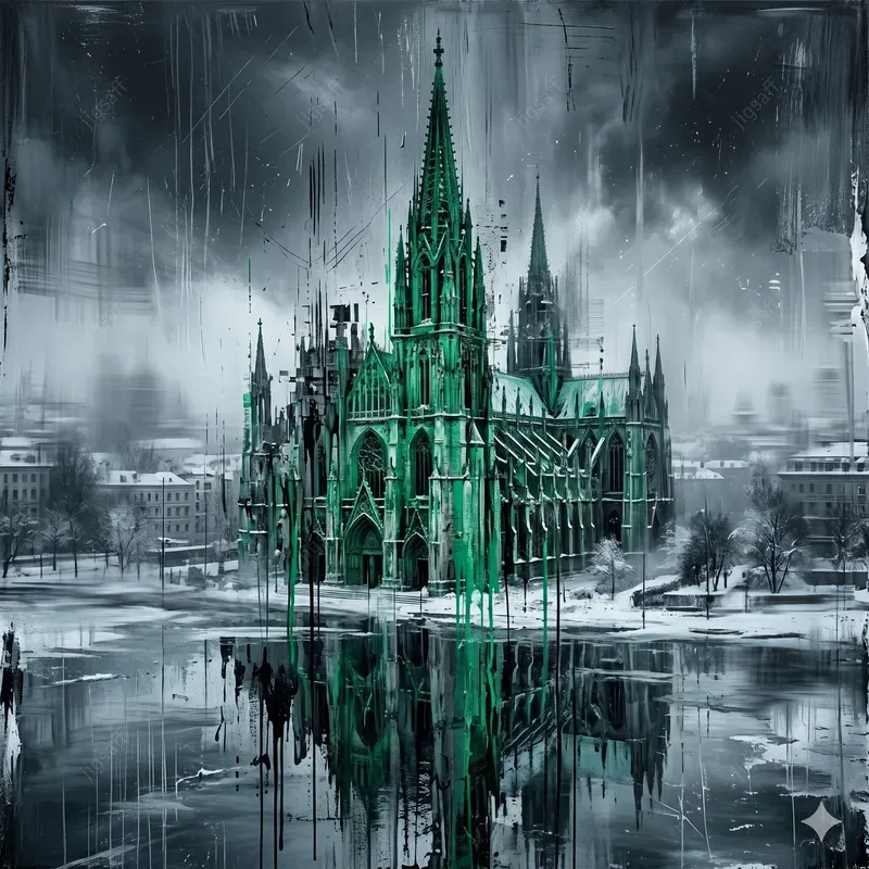 Abstract Smeared Cityscape Art