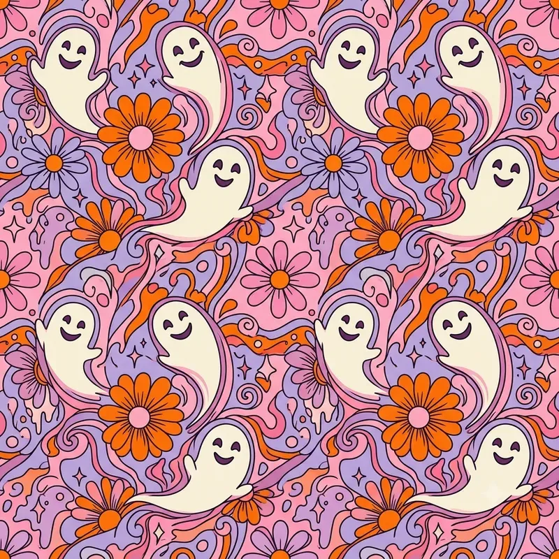 Halloween Textile Seamless Pattern Pods