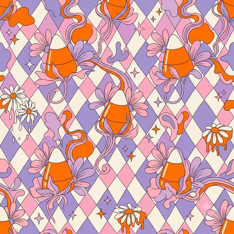 Halloween Textile Seamless Pattern Pods