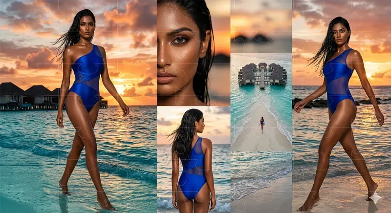 Beach Sunset Swimwear Editorials
