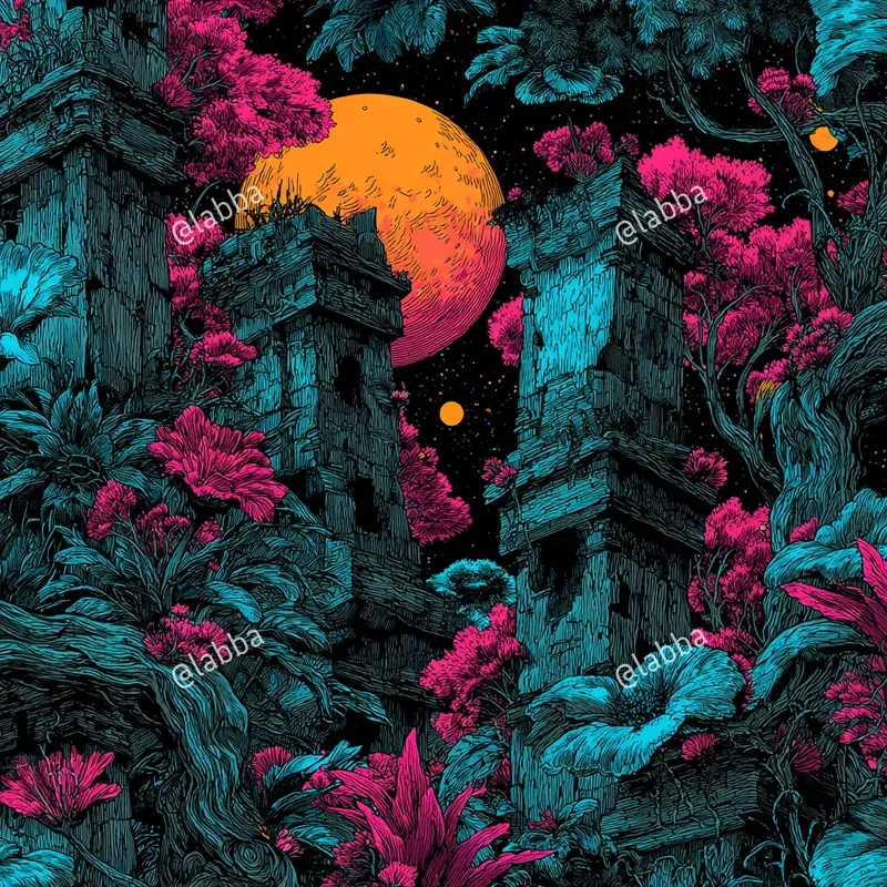 Retro Futuristic Cosmic Pulp Patterns